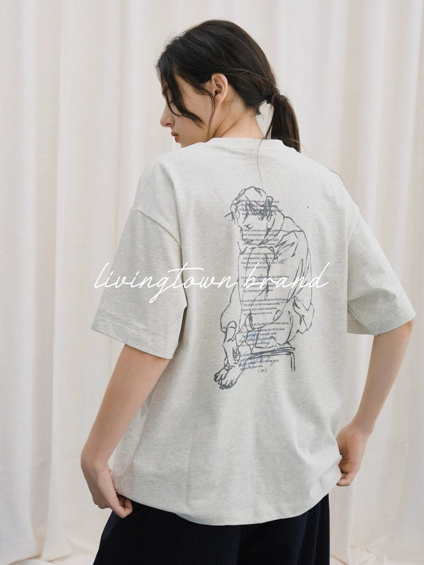 LIVINGTOWN Japanese Leisure Commuter Versatile Tee
