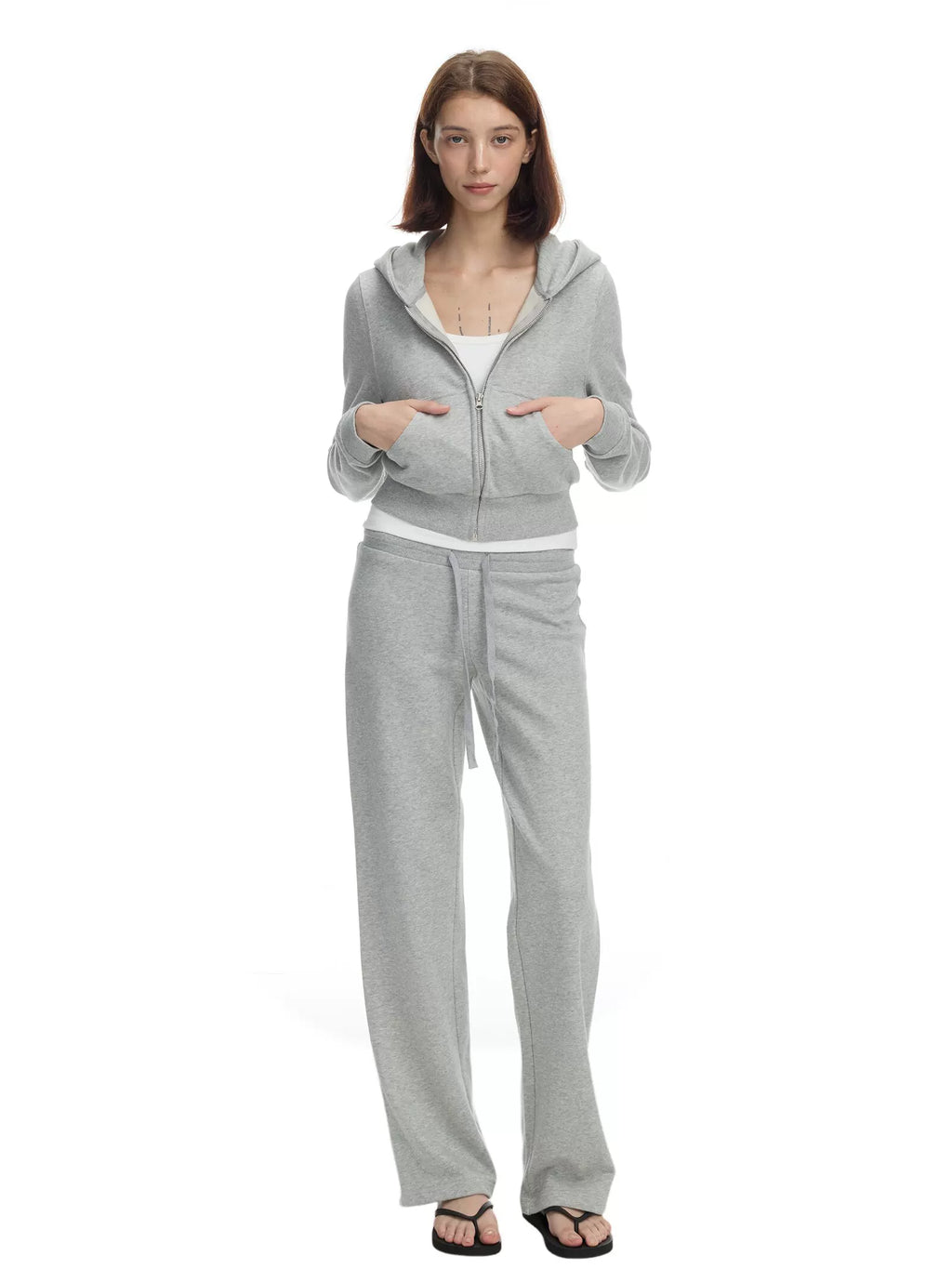 Veryrareme Low Waist Threaded Waist Drawstring Sweatpants