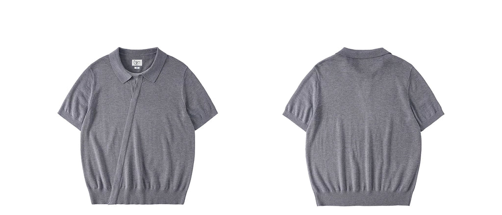 LR MADE Knitted Fake Two-piece Casual Tee