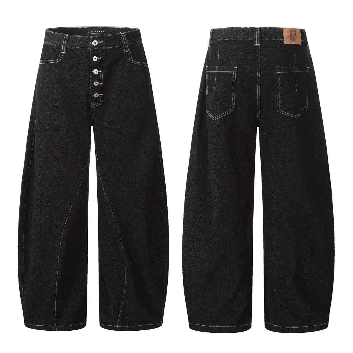 11KN washed black breasted scimitar RAW JEANS