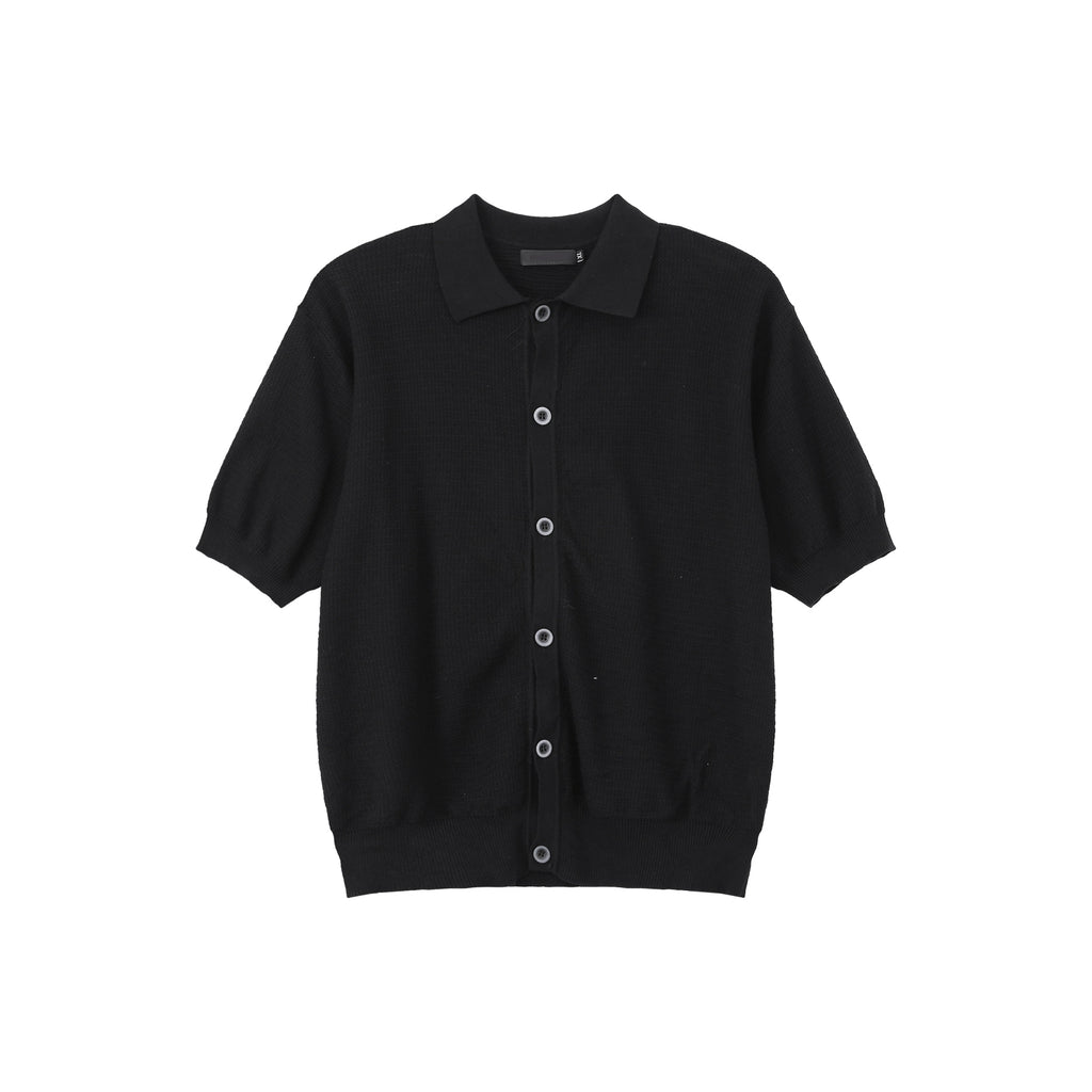 TURNTIDE Vintage Lapel Breasted Knitted Tee
