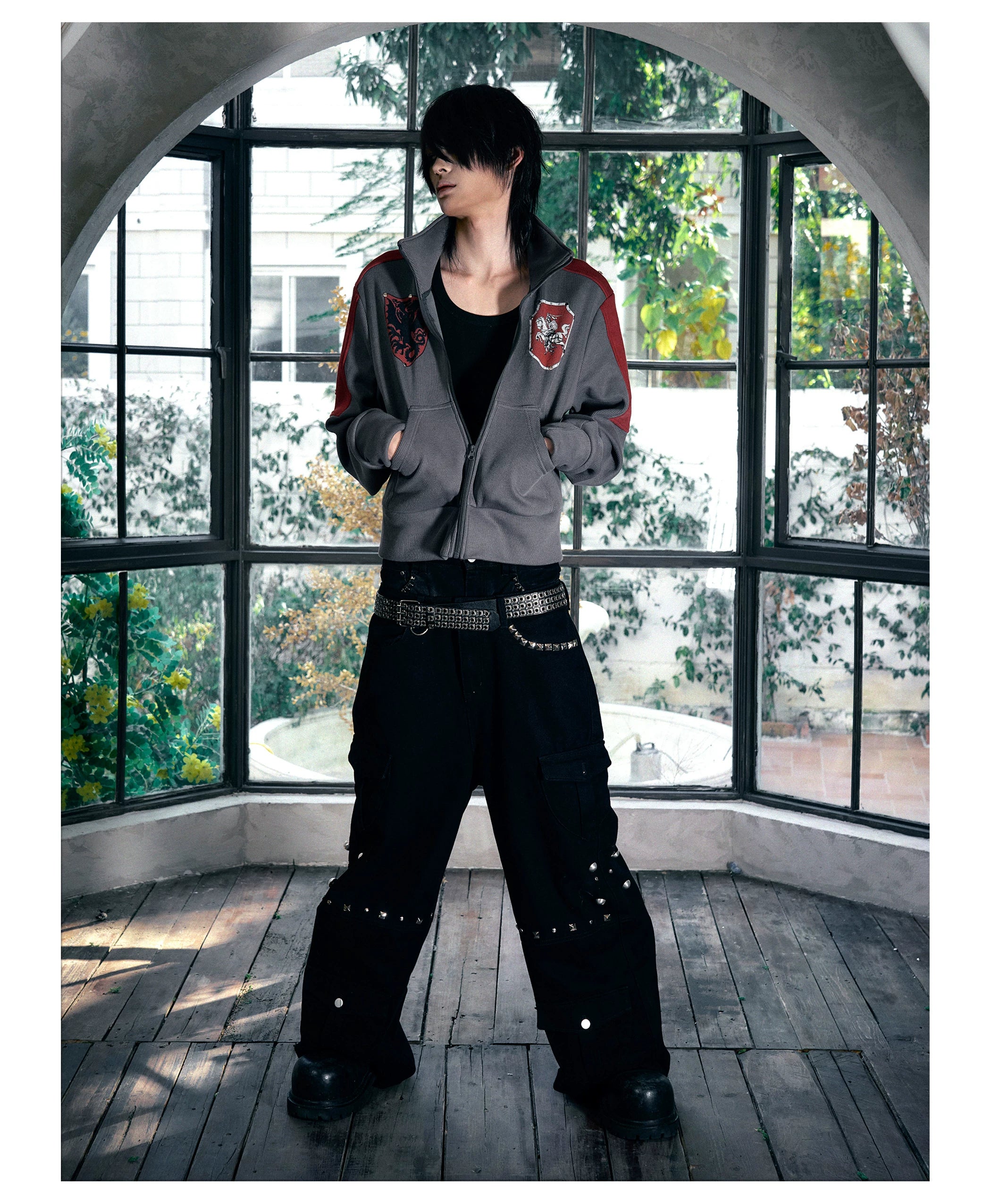 PAIKI Stand-up Collar Fleece Sweater Jacket