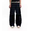 No E Mosen Plaid Multi-pocket Straight Jeans