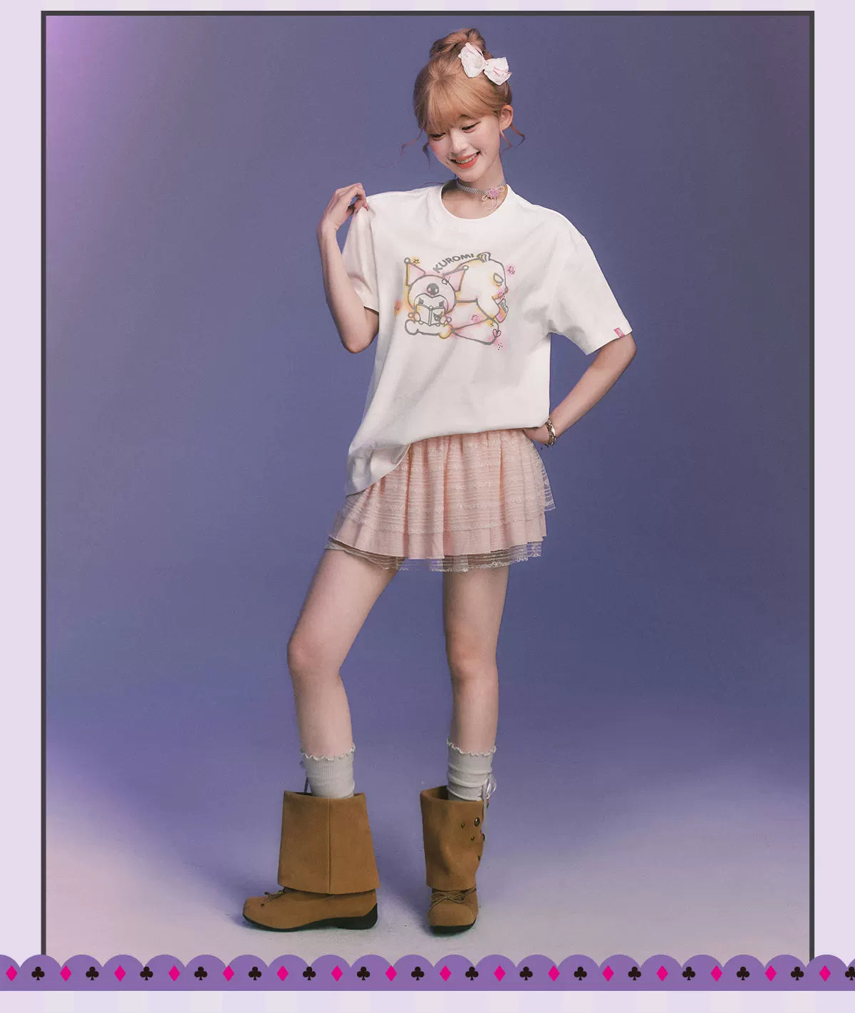 MEDM Graffiti Rhinestone Pattern Casual Tee