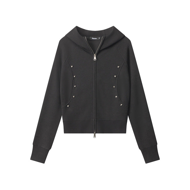 Nariele Shoulder Slim Short Double Zip Jacket