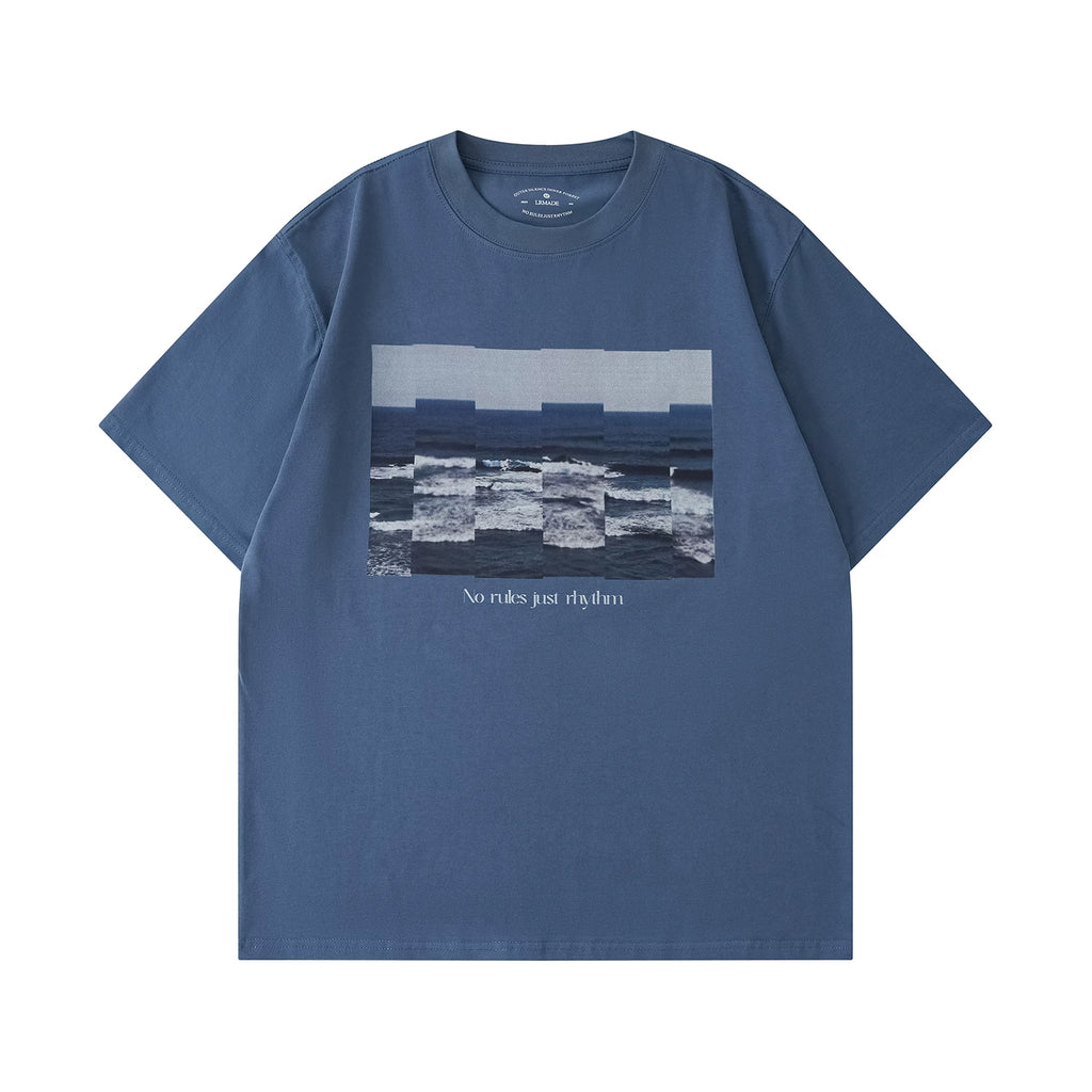LR MADE Collage Sea View Pattern Casual Tee