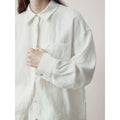 COLN Casual Loose Shoulder Long-sleeved Shirt
