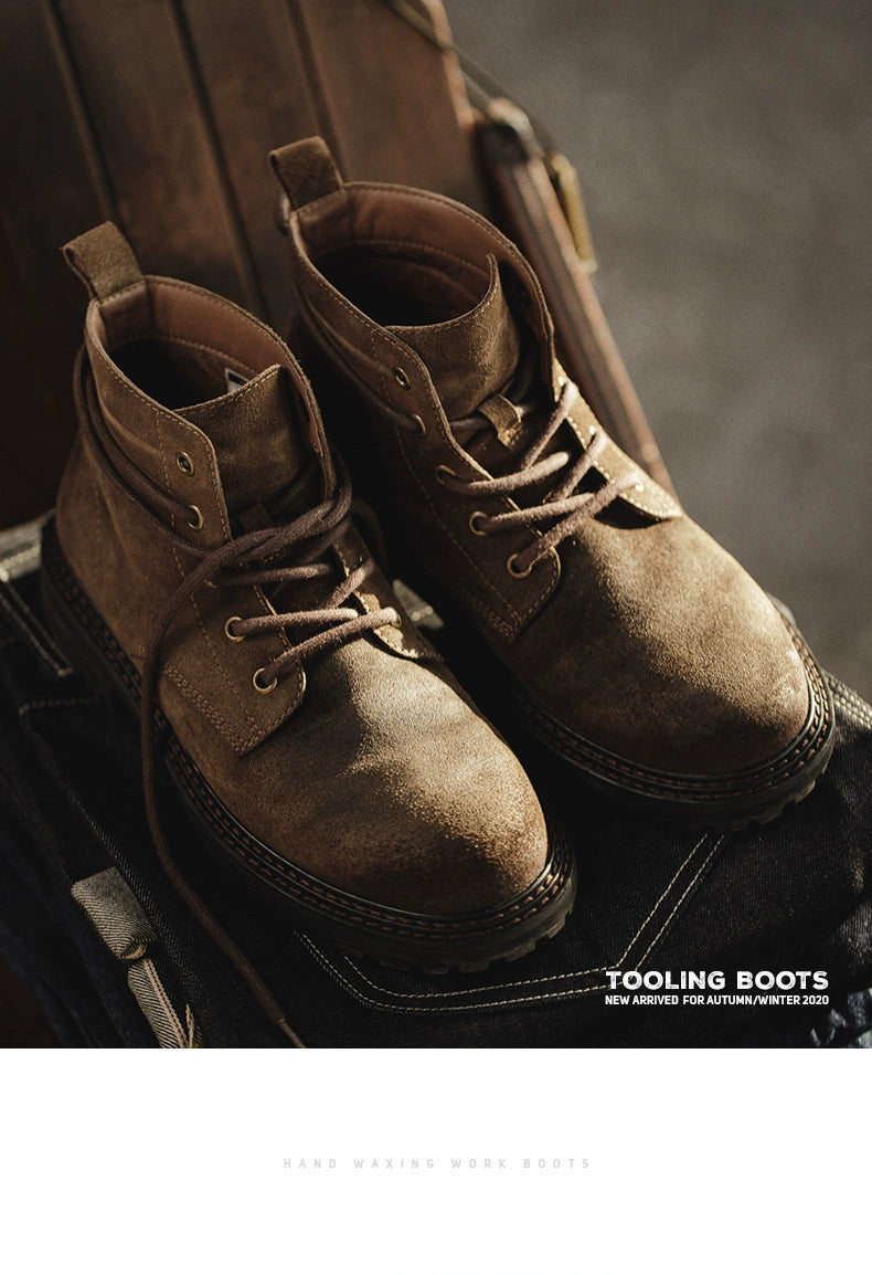 Maden Vintage Fleece Casual Tooling Boots