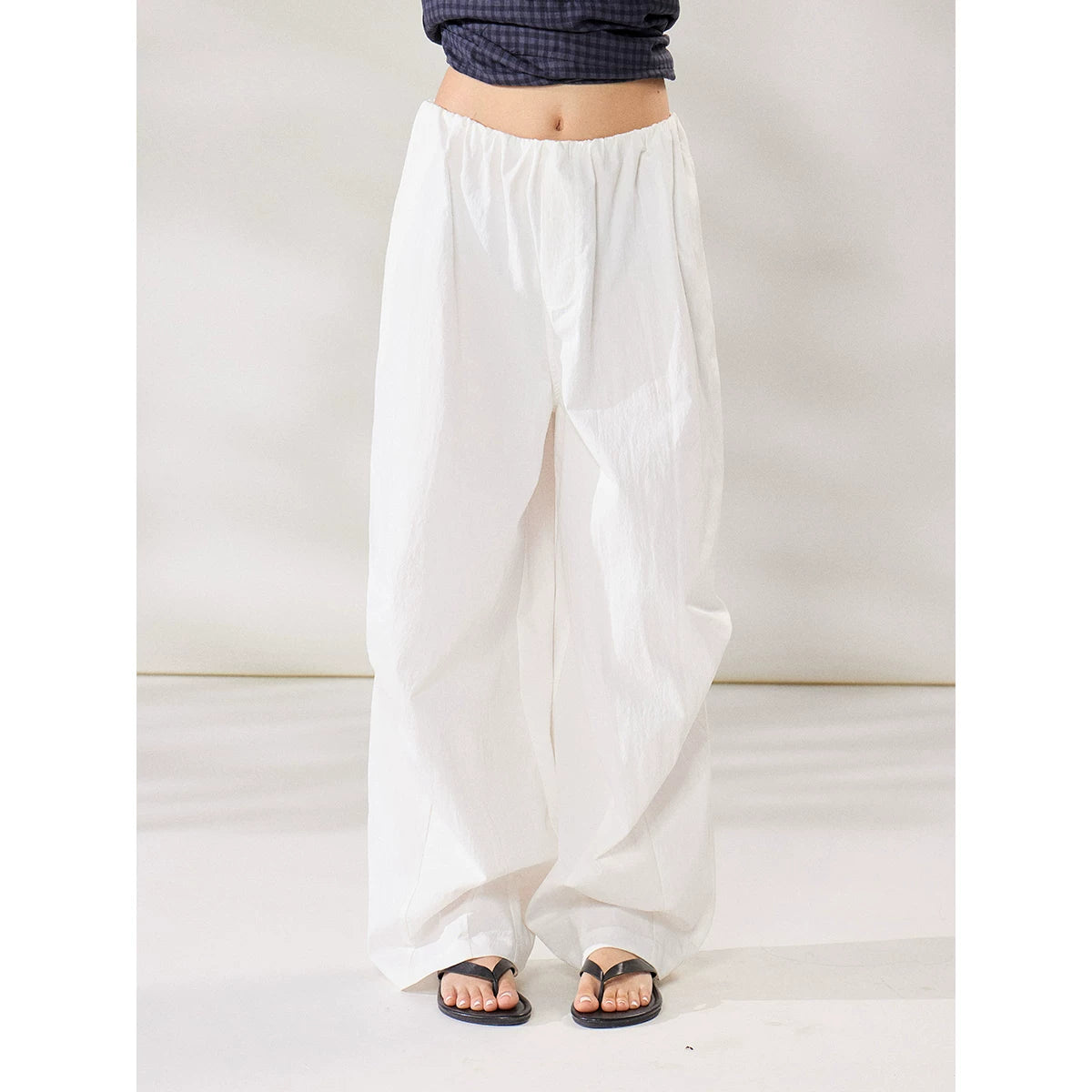 WITHMIN Low-rise Slimming Draped Straight-leg Pants