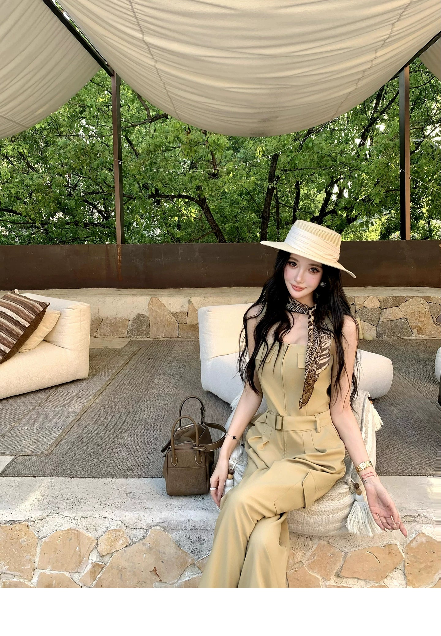 Barb Chill Tube Top Slim Wide Leg Jumpsuit