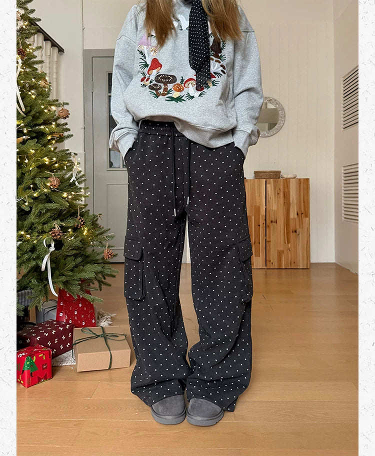 CCYE Love Polka Dot Straight Casual Pants