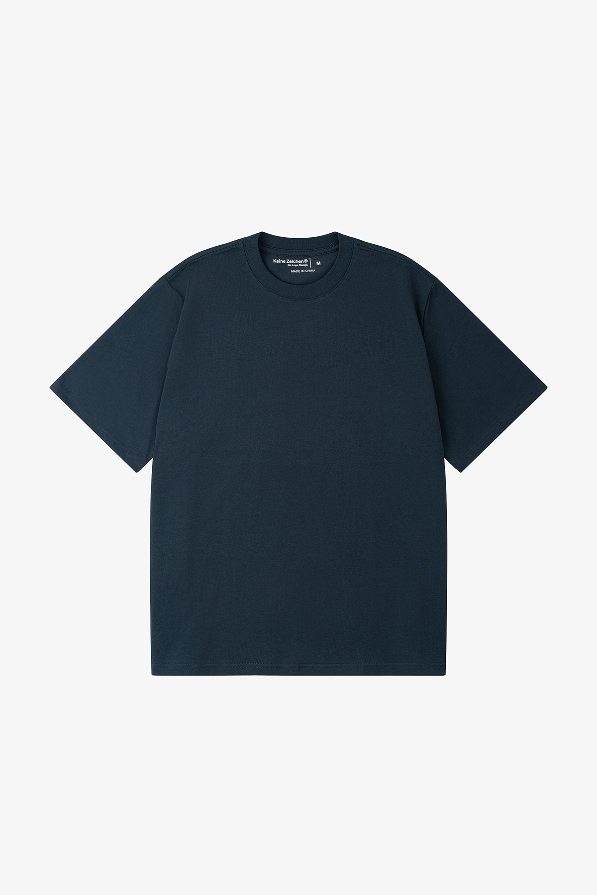 NO LOGO Short and Wide Version Round Neck Tee