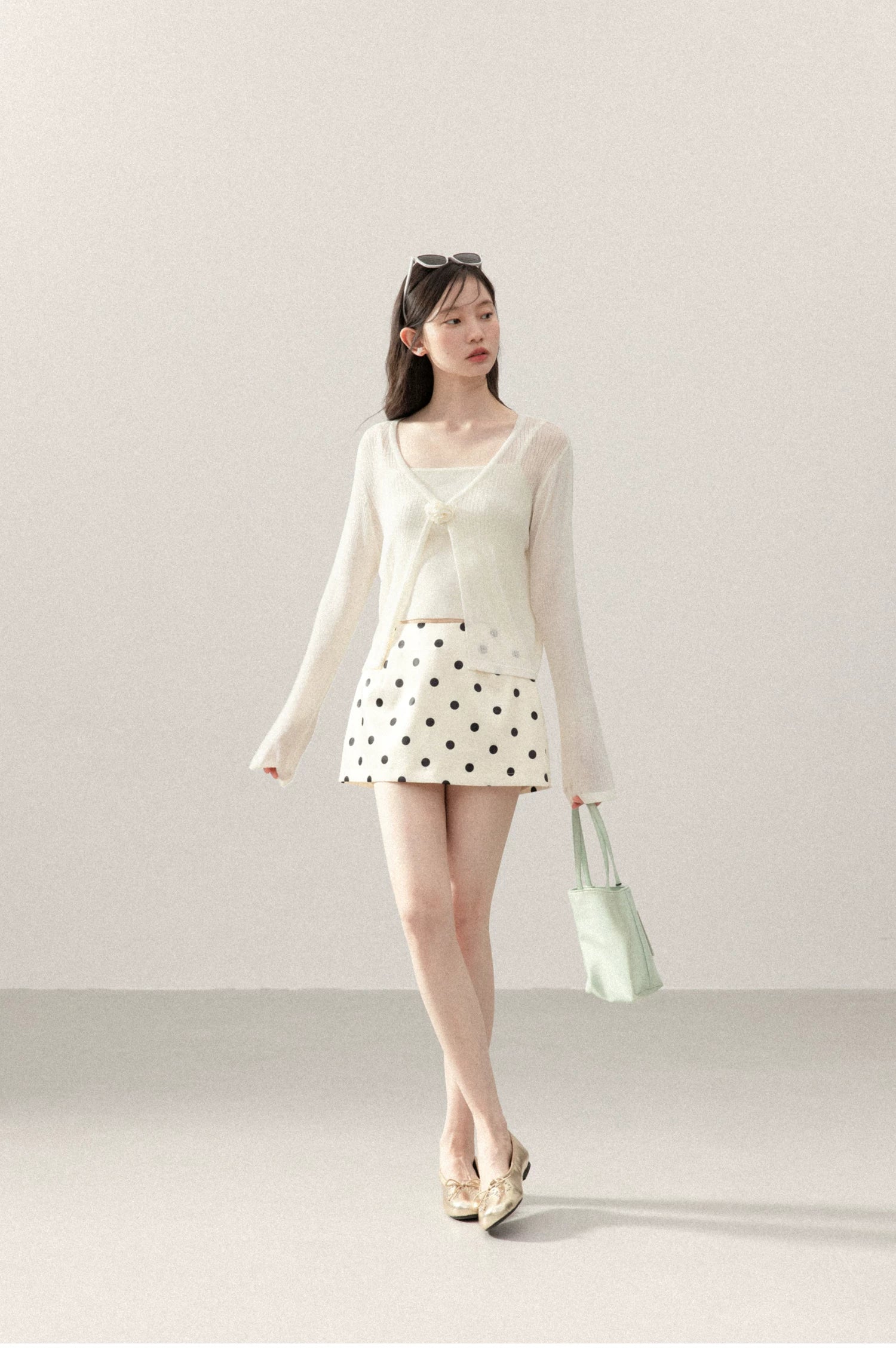 Cantonstory Cardigan with Sling Vest Two-piece Set