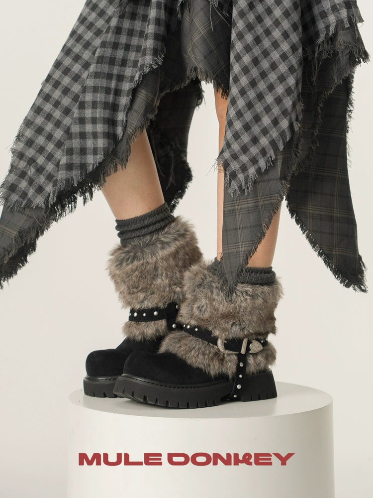 Donkey Plush Platform Boots