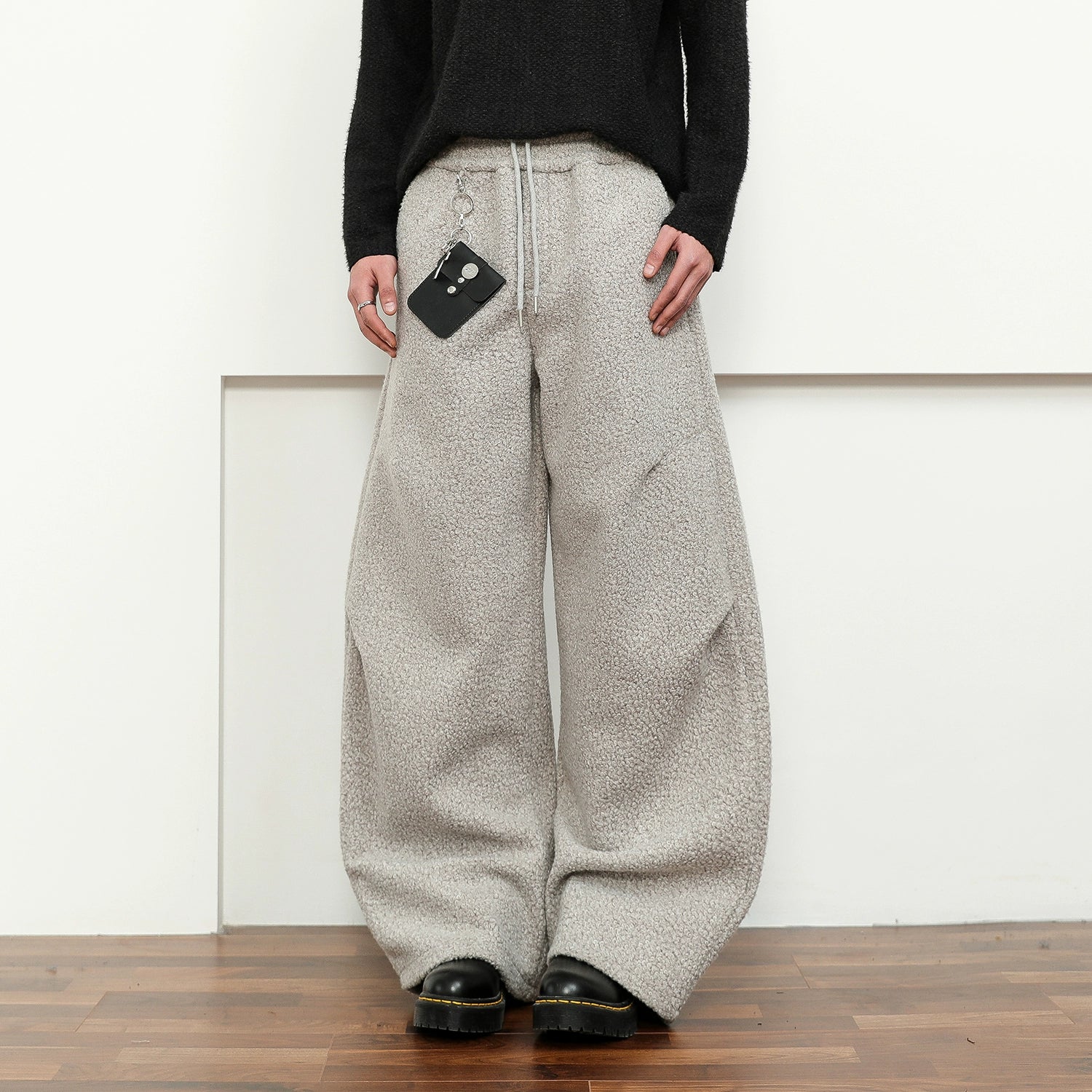 FLYOFF pleated Cozy cut wide-leg scimitar pants