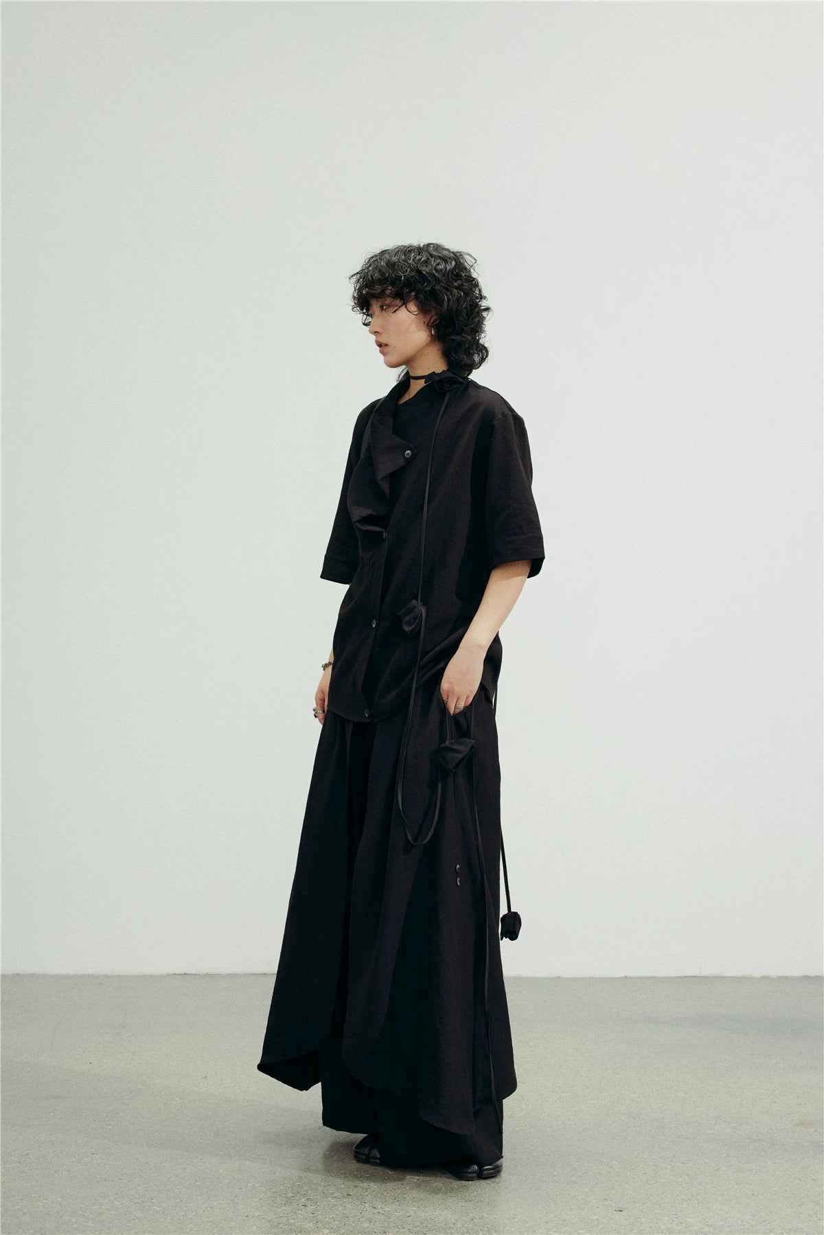 SUNYVONNE Niche Drapey Irregular Casual Pants and Skirts
