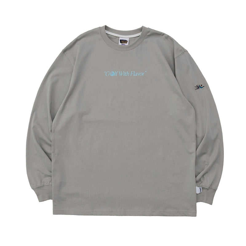 Battles Embroidery Print Loose Casual Vintage Crew Neck Long Sleeve