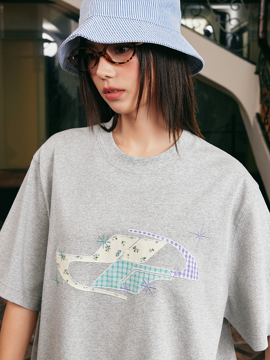 HACR Patchwork Floral Vitality Embroidery Tee