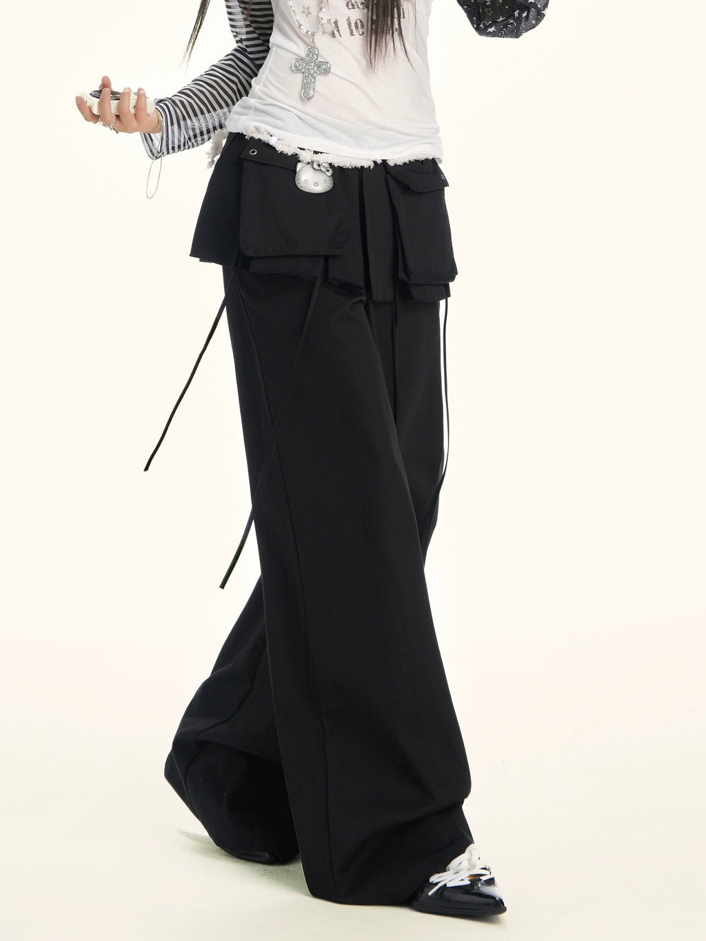 ZAVK Fake Two-piece Wide-leg Slacks