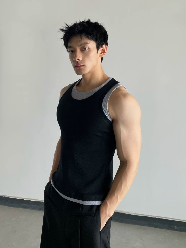 DAY NY I-shaped Fake Two-piece Slim-fit Vest