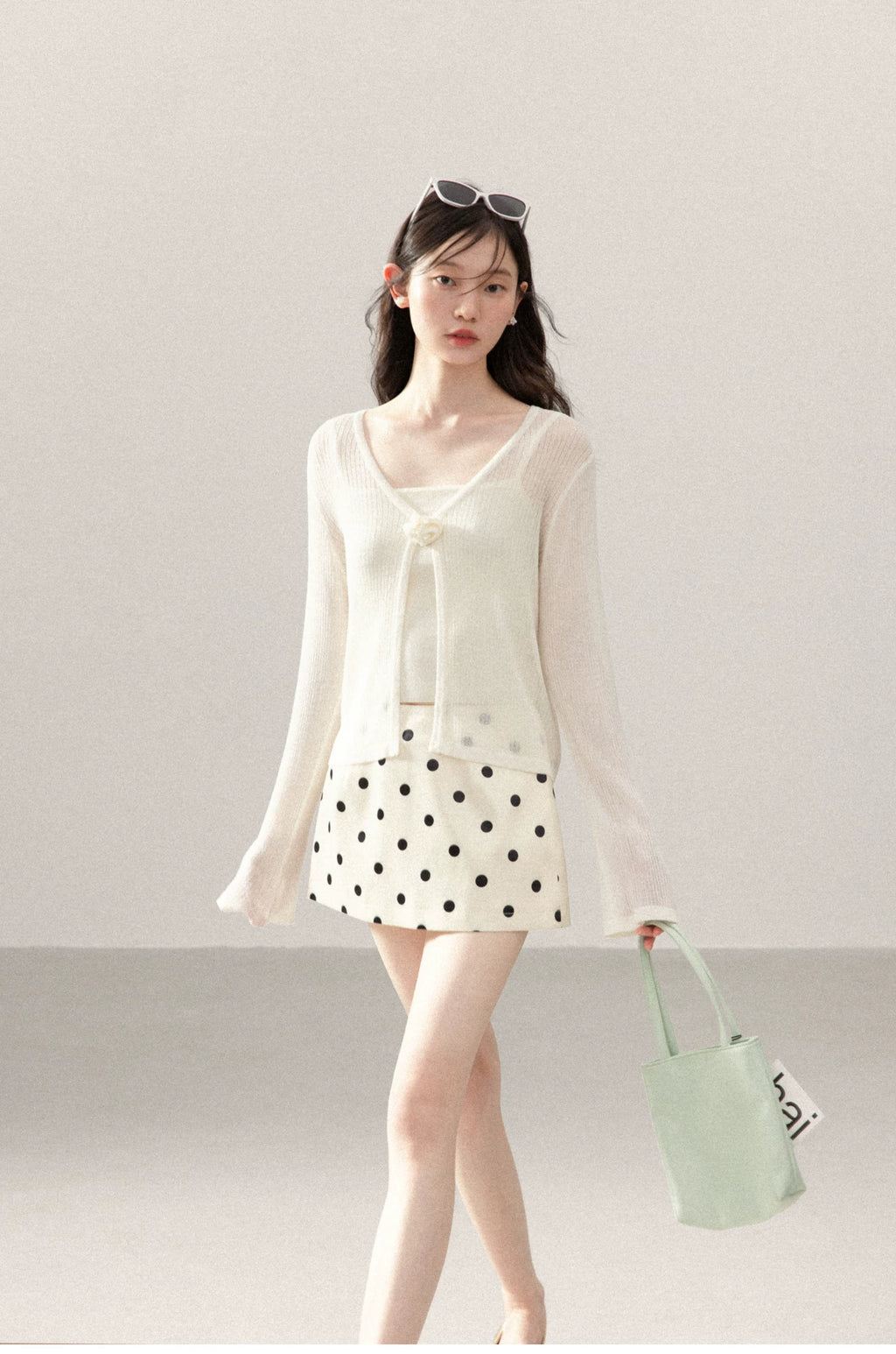 Cantonstory Cardigan with Sling Vest Two-piece Set