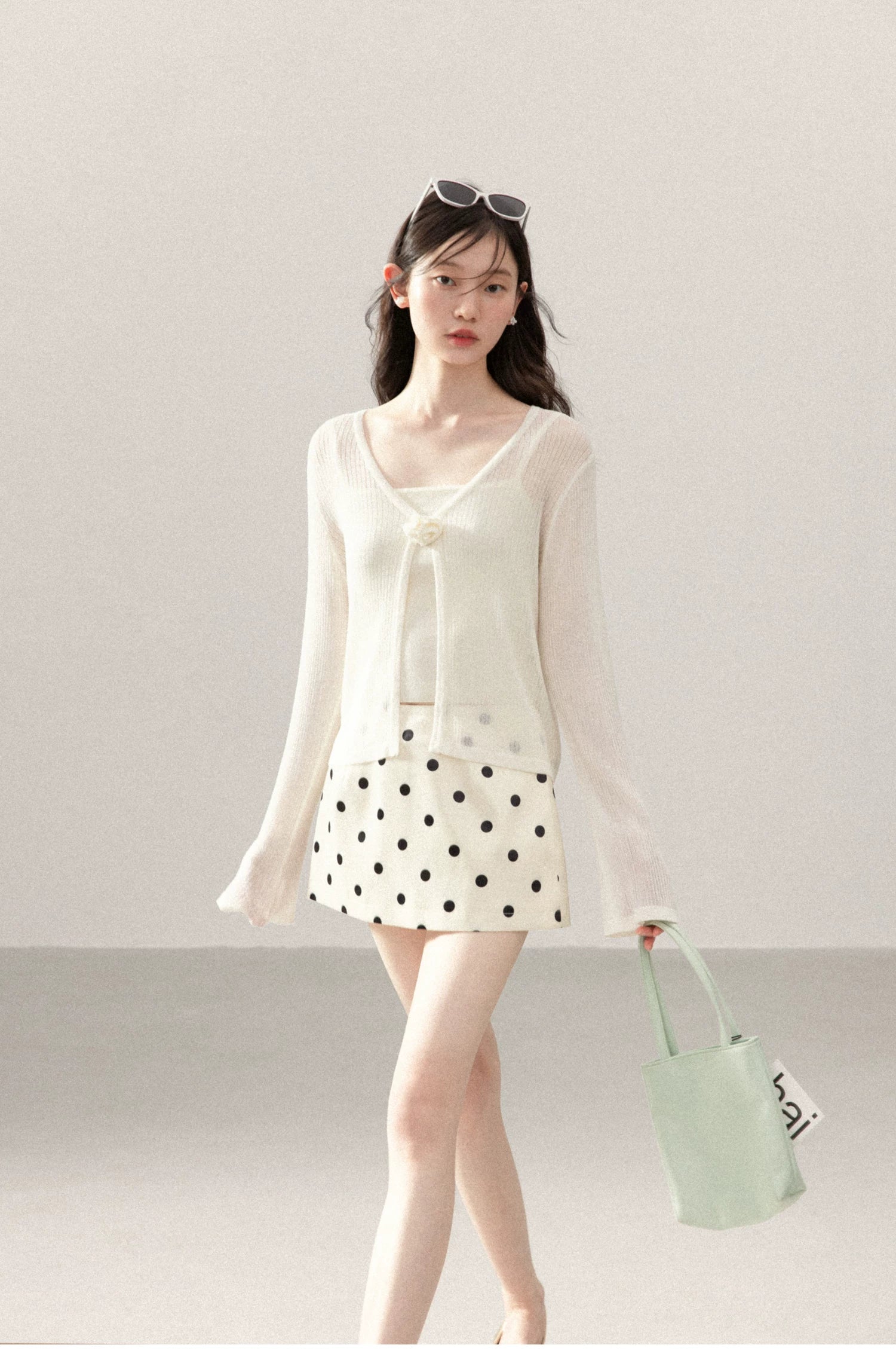 Cantonstory Cardigan with Sling Vest Two-piece Set
