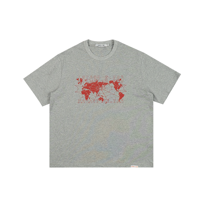 AVENUESON Two-color Internet Map Print LOGO Tee
