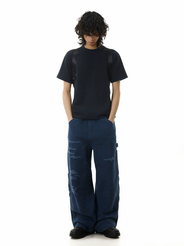 BTSG Vintage Straight Loose Wide Leg Casual Pants