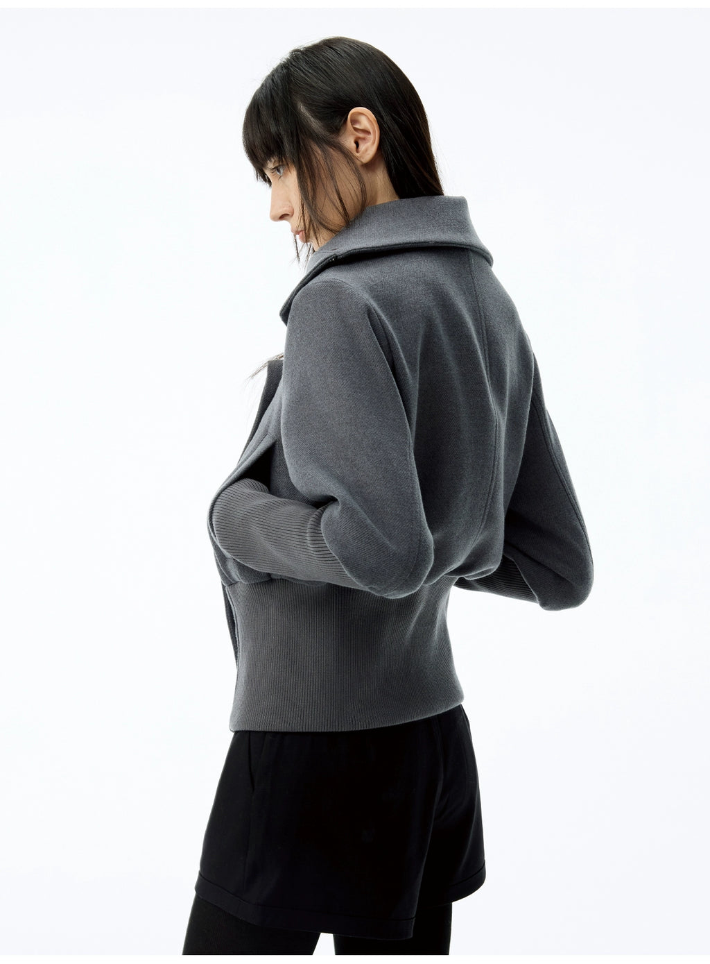 JCAESAR WOMEN Threaded-sleeved Woolen Jacket