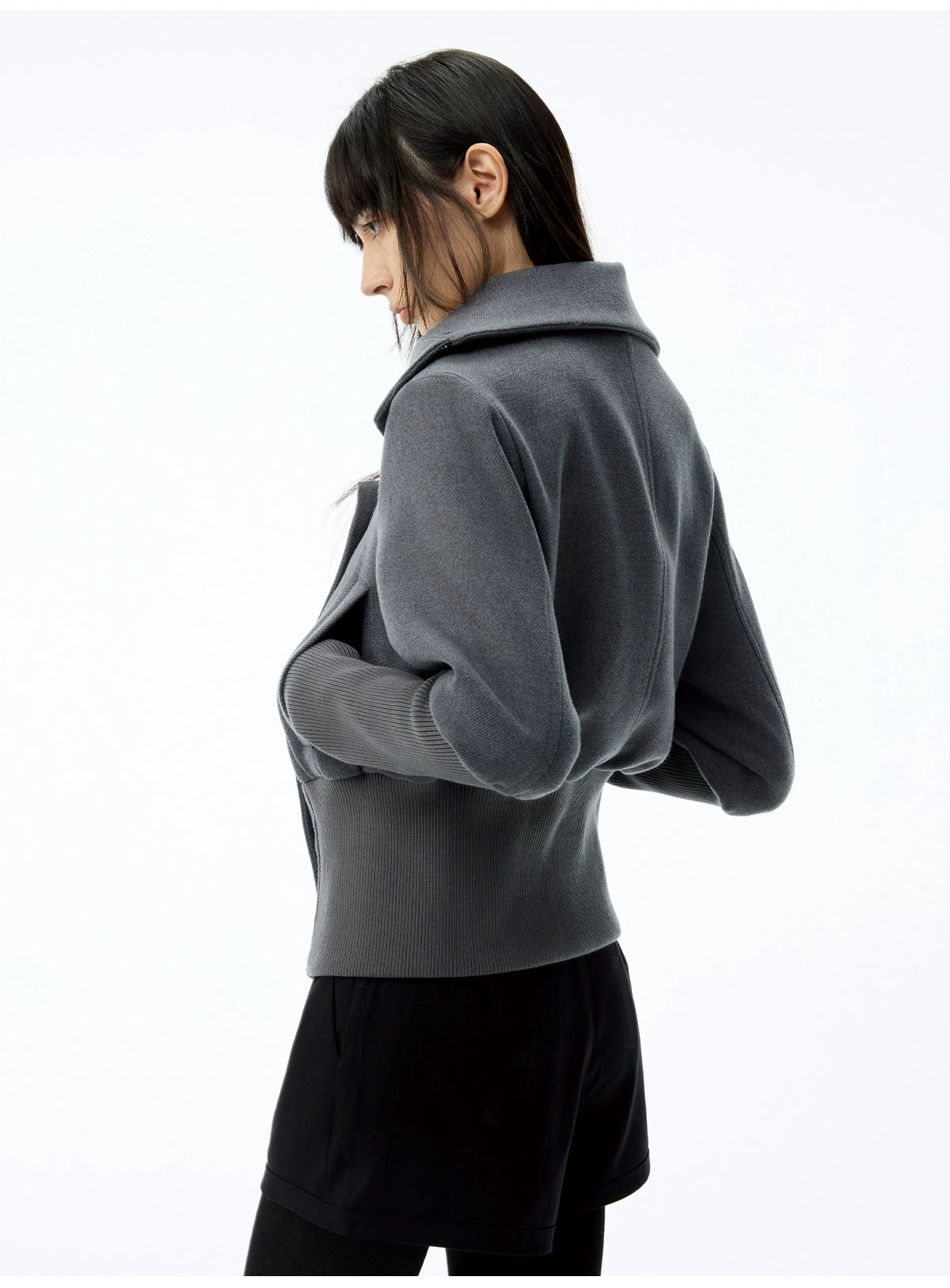 JCAESAR WOMEN Threaded-sleeved Woolen Jacket