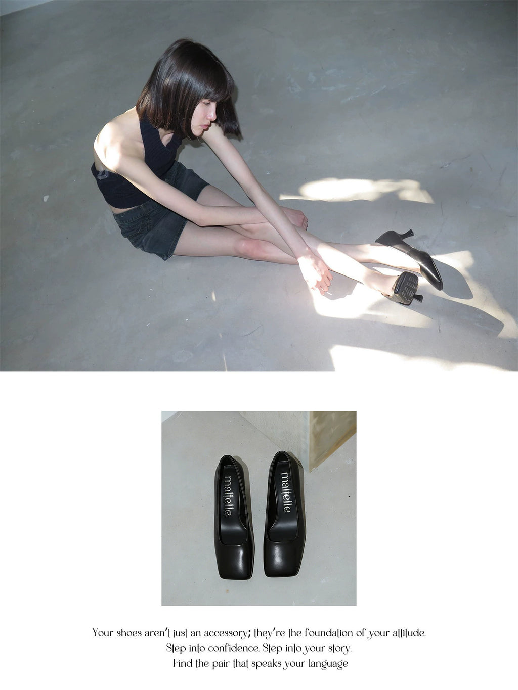 Maltelle Square Head Shallow Mouth One-pedal Single Shoes