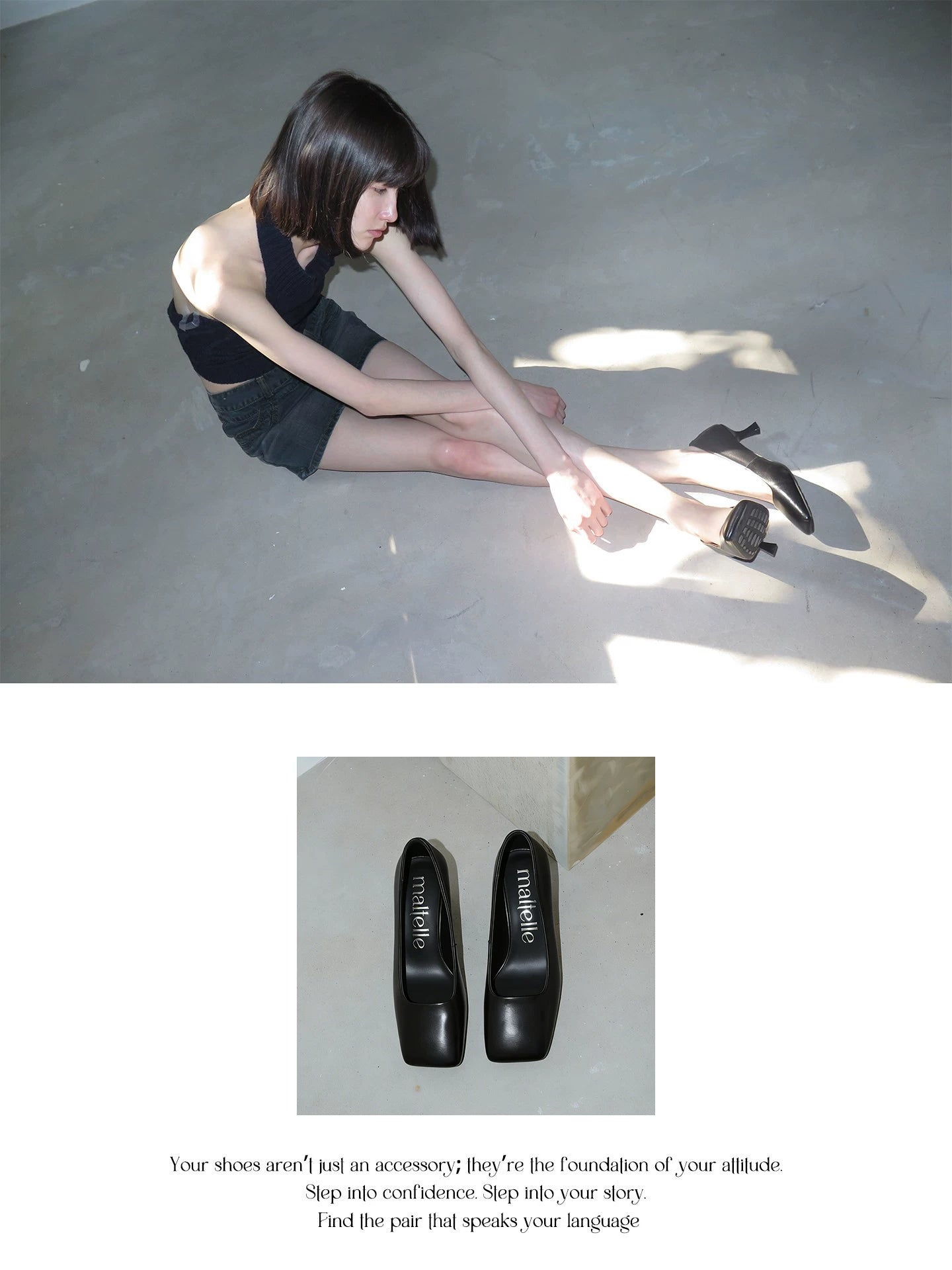 Maltelle Square Head Shallow Mouth One-pedal Single Shoes
