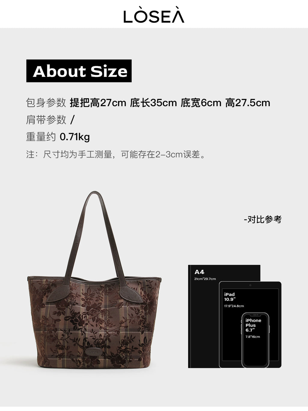 LOSEA "All Things Grow" Tie-dye flocking large-capacity tote bag