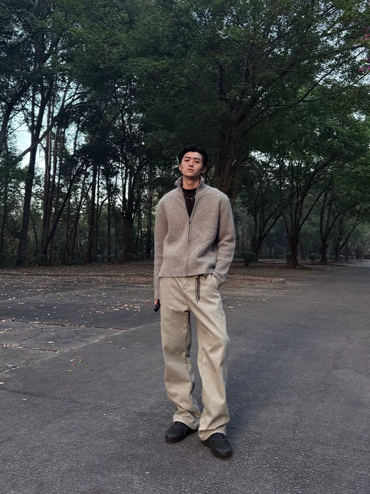 ZOZOFOREST Fog Suede Wool Soft Waxy Warm Sweater