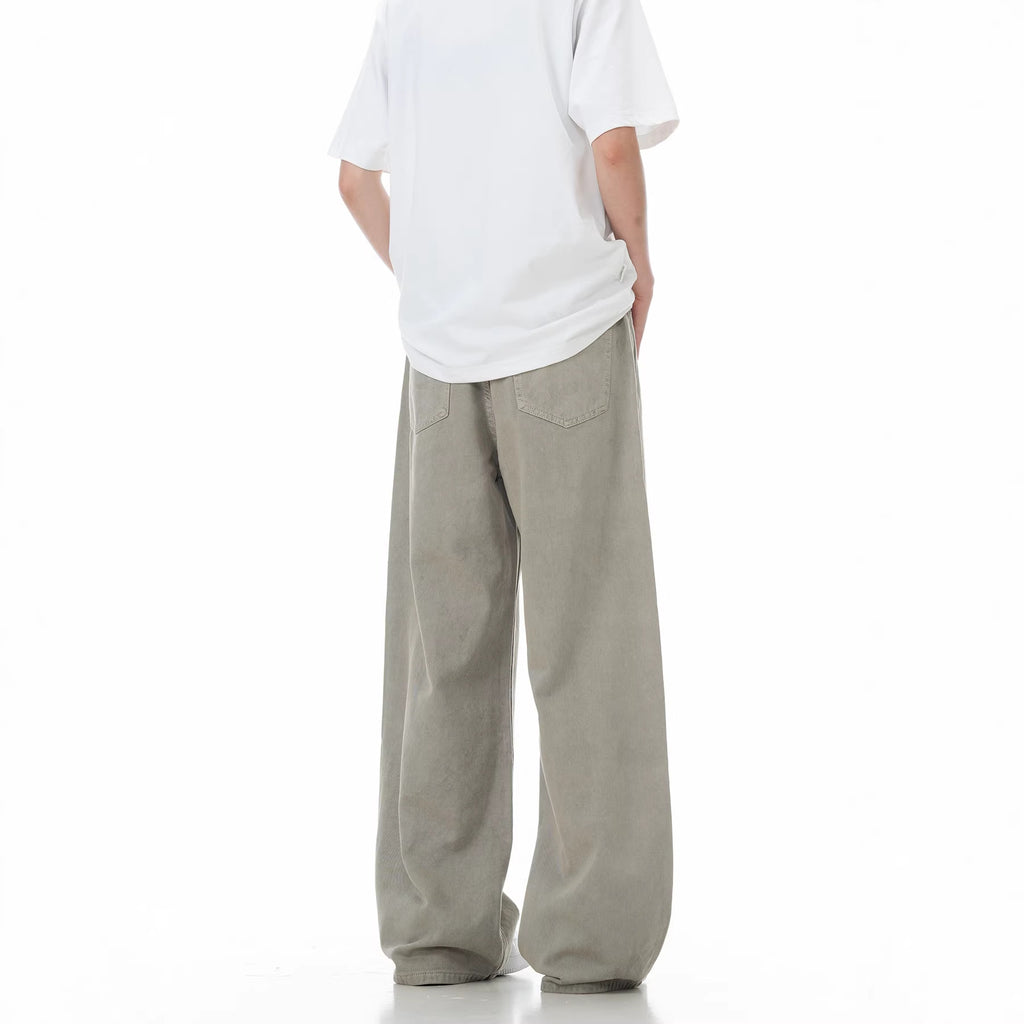 11KN Retro Straight Loose Casual Wide-leg Floor Pants