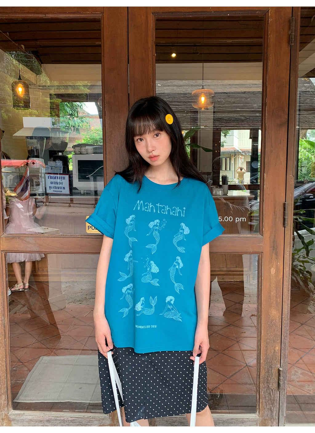 KANO Mermaid Print Crew Neck Tee