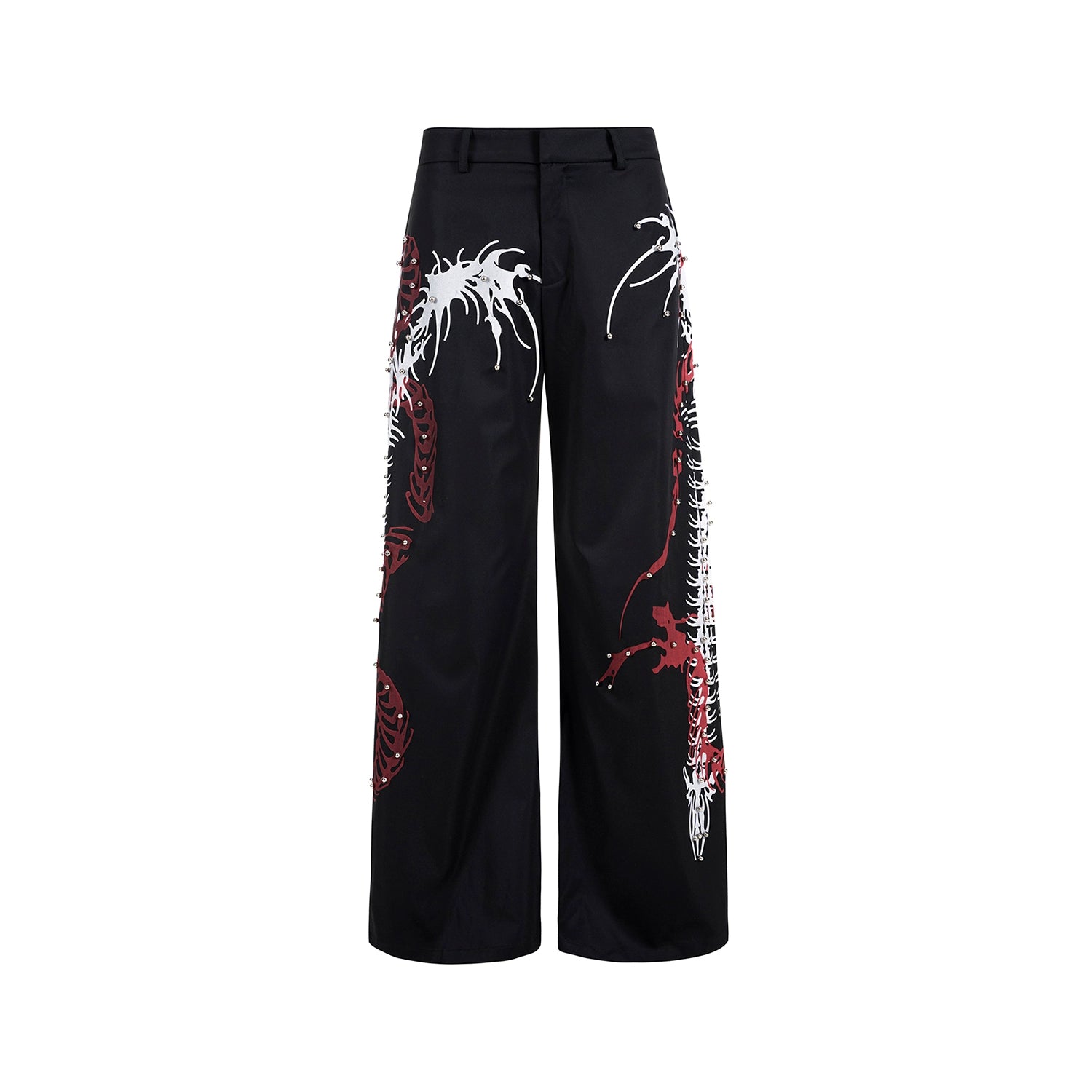STARTEXCEEDEND Rivet Snake Spine Print Trousers