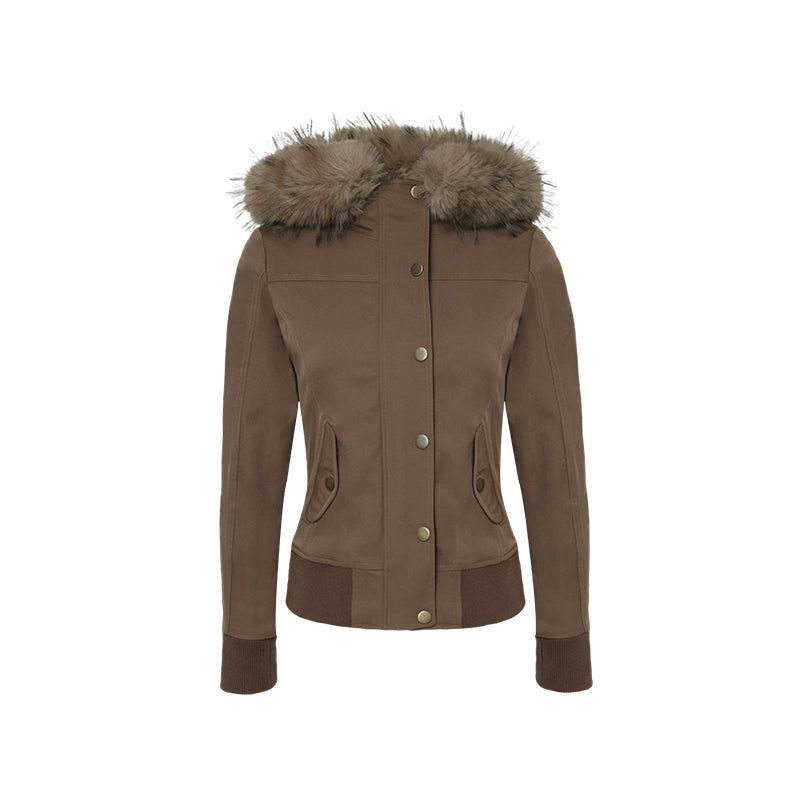 Audwyn Fur Collar Fleece Waist Jacket