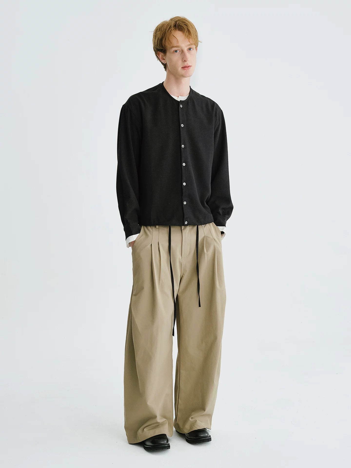 LIVINGTOWN Simple Casual Straight Casual Trousers