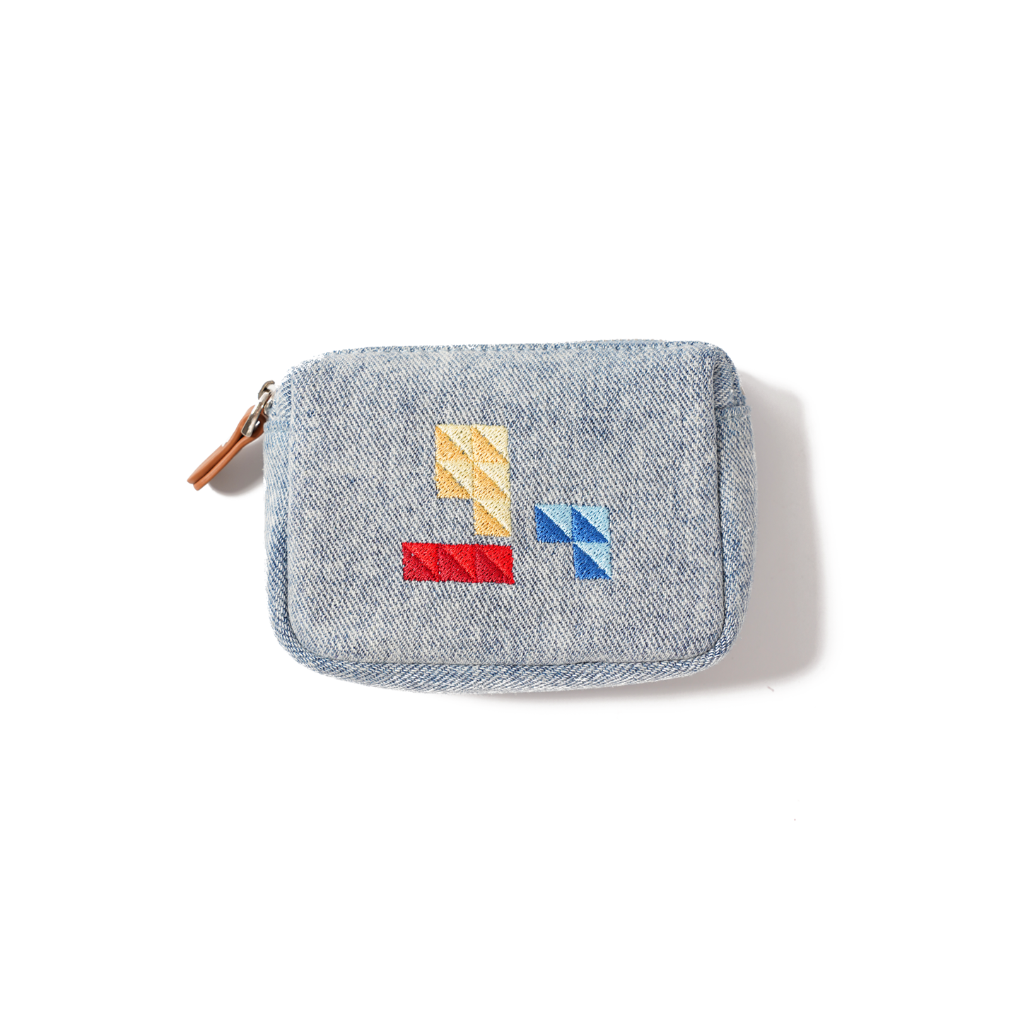 Momogigi Vintage Denim Love Embroidered Coin Bag