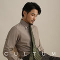 CULTUM Italian Retro Big Pointed Collar Button-down Long-sleeved Shirt