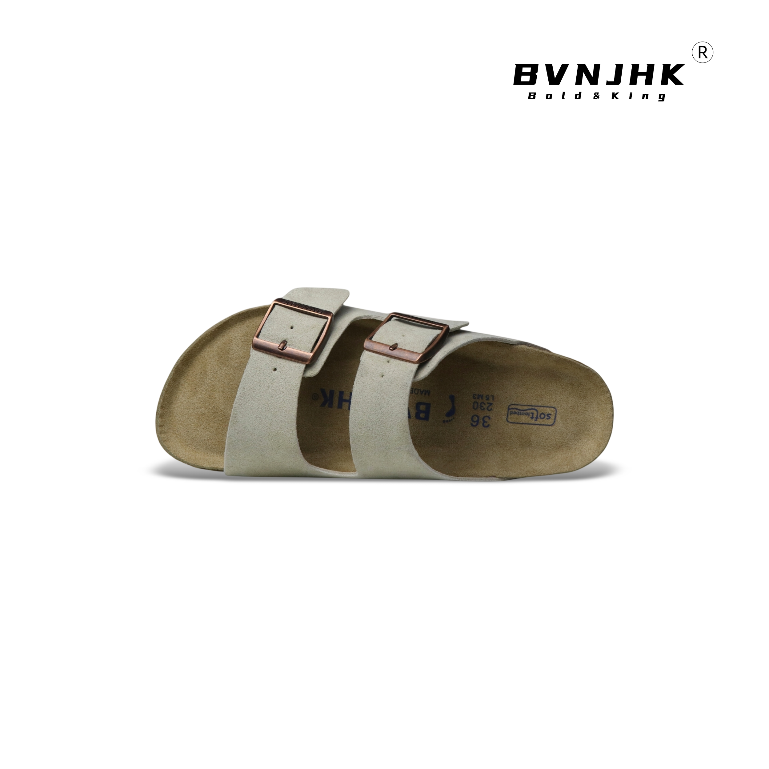 BVNJHK Outer Wear Flat Bottom Boken Sandals with Square Buckle