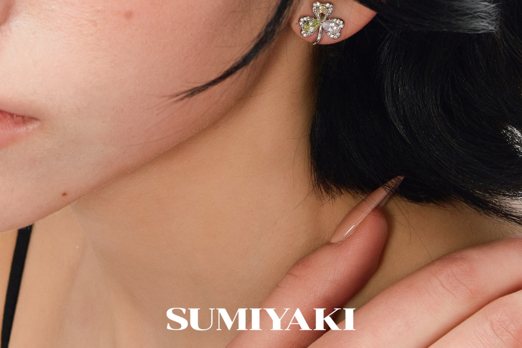 SUMIYAKI Diamond Clover Earrings