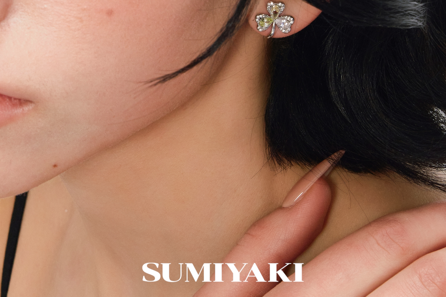 SUMIYAKI Diamond Clover Earrings