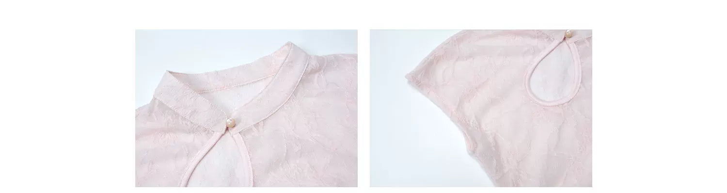 Audwyn Jacquard Hollow Slim Lace Waist Tee