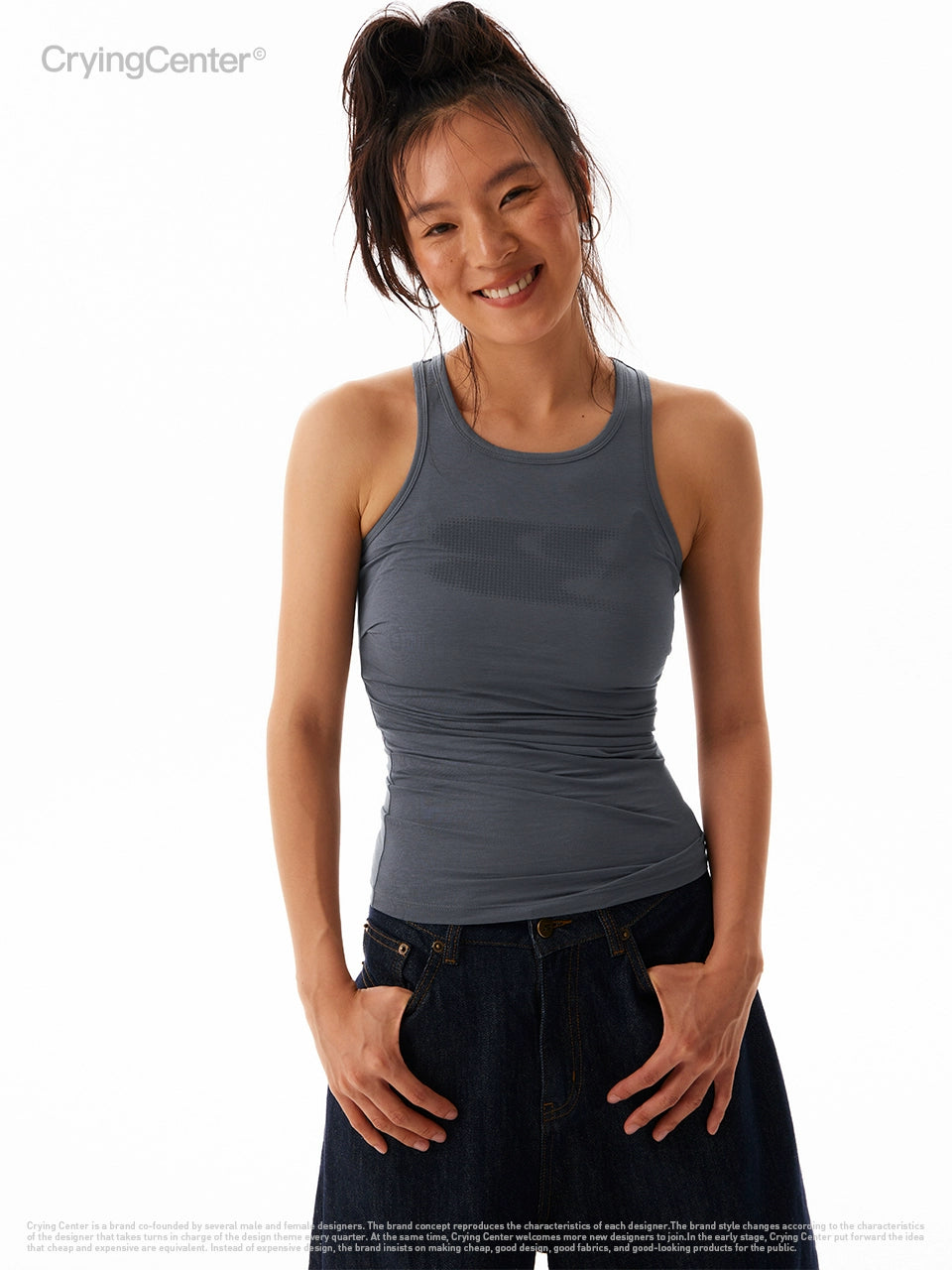 CryingCenter Waist Pleated Vest I-shaped Back