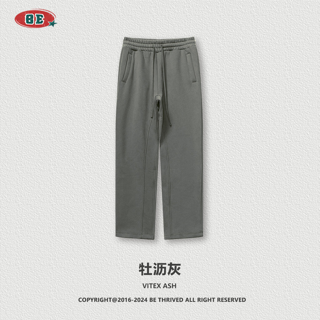 BE Thrived Clothing Loose Fleece Solid Color Zipper Hooded Sweater Casual Pants Set