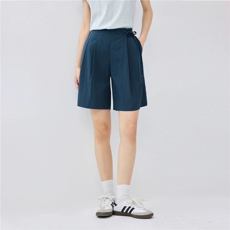 Giordano Strap-on Semi-elastic Waist Wide-leg Shorts
