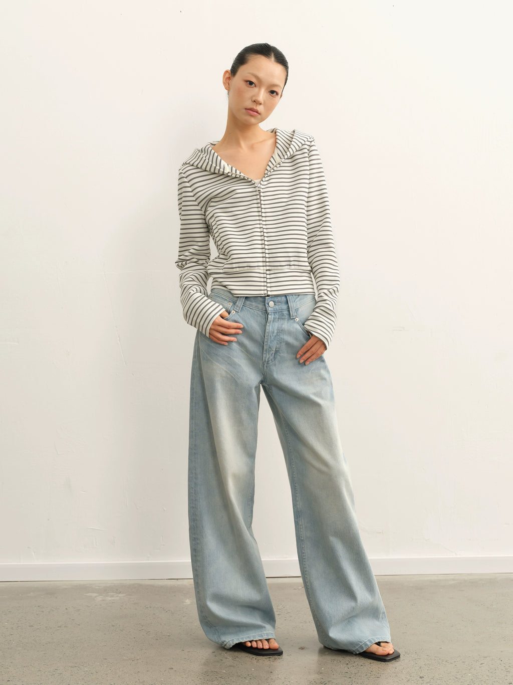 LINY LIBERTY Vintage Striped Hooded Cardigan Jacket