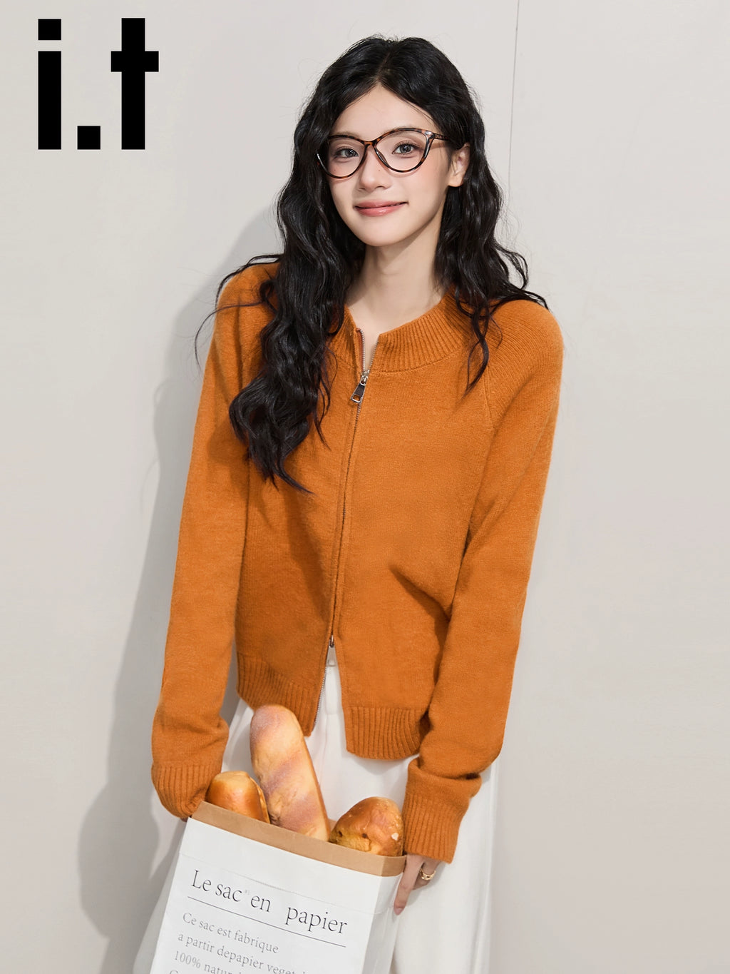 IT: CHOCOOLATE Double Zipper Knitted Cardigan